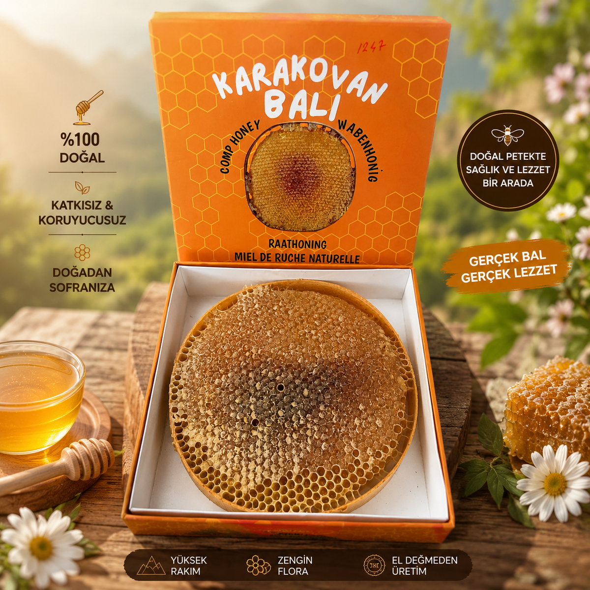 Karakovan Petek Bal - Erzincan Yöresi Karton Kutu